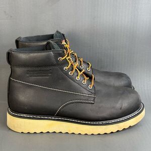 American Worker Head-To-Toe Work  Black Leather Work Boots men’s size 13